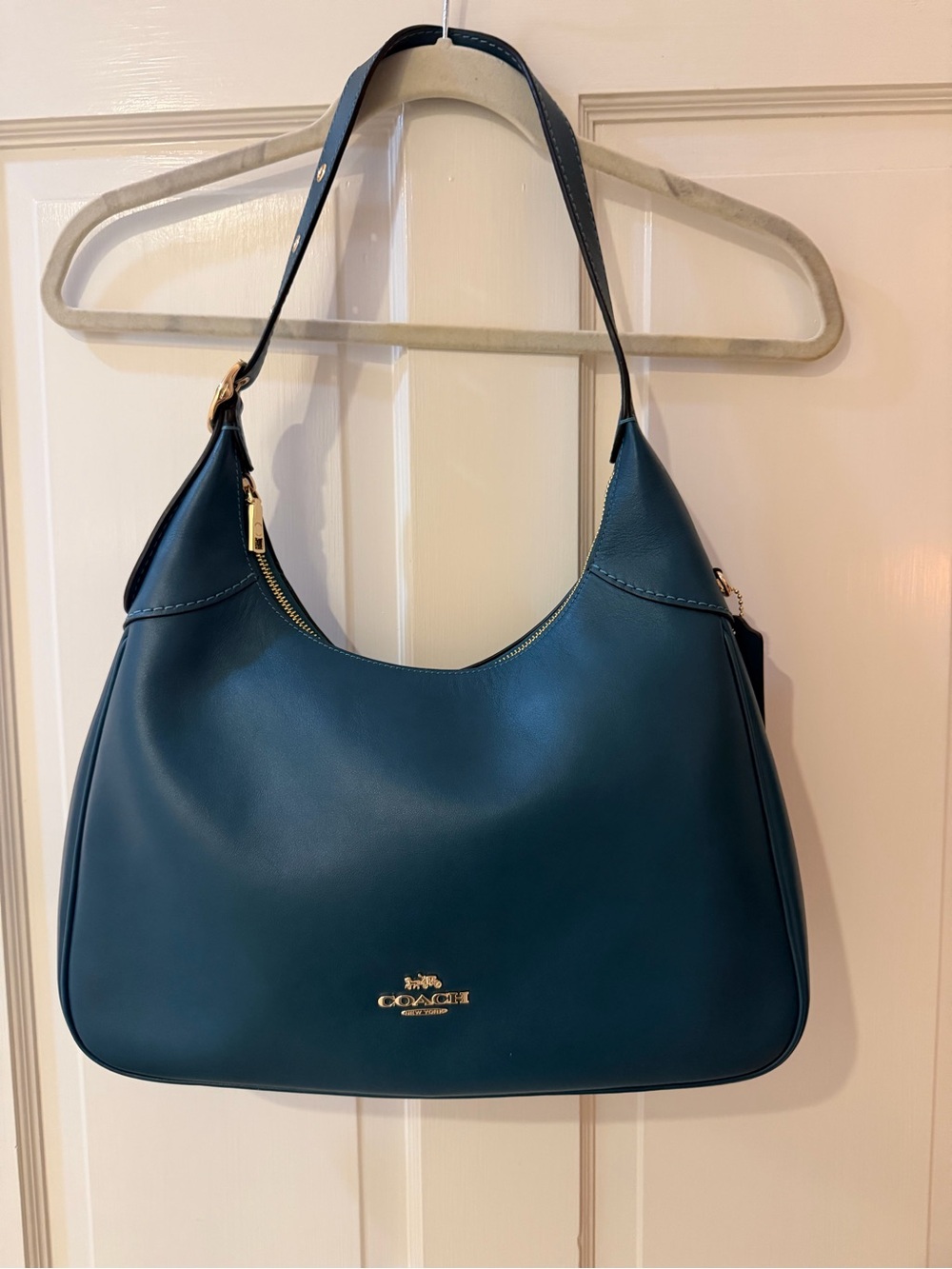 COACH K2577 Smooth Leather Hobo — Deep Teal